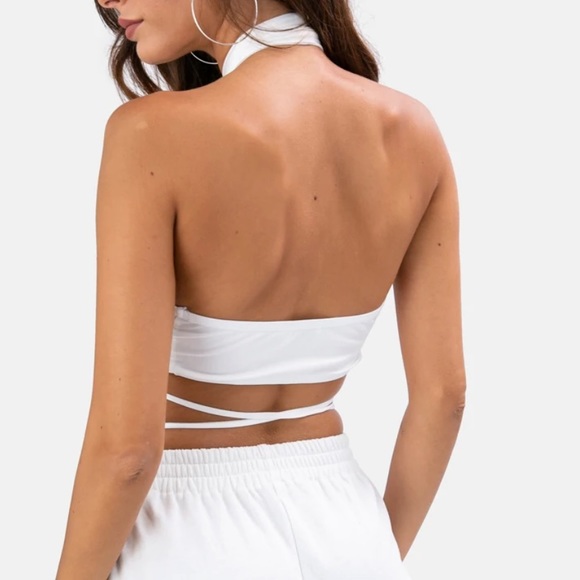 CROSS WRAP HALTER TOP - Picture 3 of 4